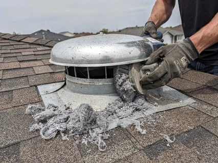 Cleaning Dryer Vent On Roof in Tolland